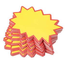 QUARKZMAN Pack of 100 Blank Star Design 150mm x 210mm Fluorescent Star Price Tags Colors for Retail Price Marking
