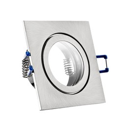 trendlights24 Mare IP44 Bathroom Recessed Spotlight Stainless Steel Look Brushed Square 230 V LED Set of 1 3.0 W 240 lm GU10 Warm White Spots for Bathroom, Wet Room