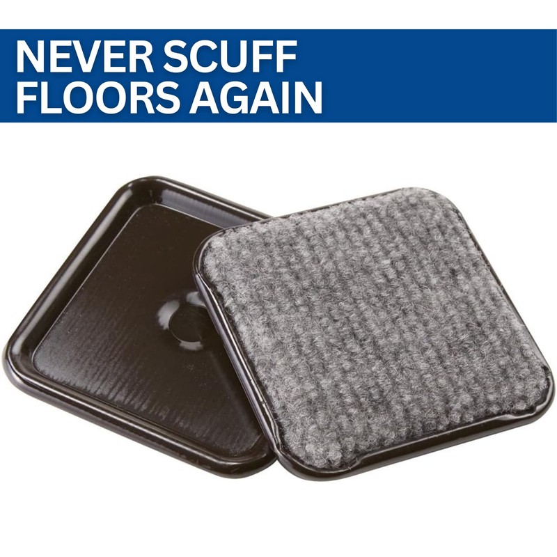 SoftTouch 2 1/2" Square Reusable Carpet Bottom Furniture Caster Cups