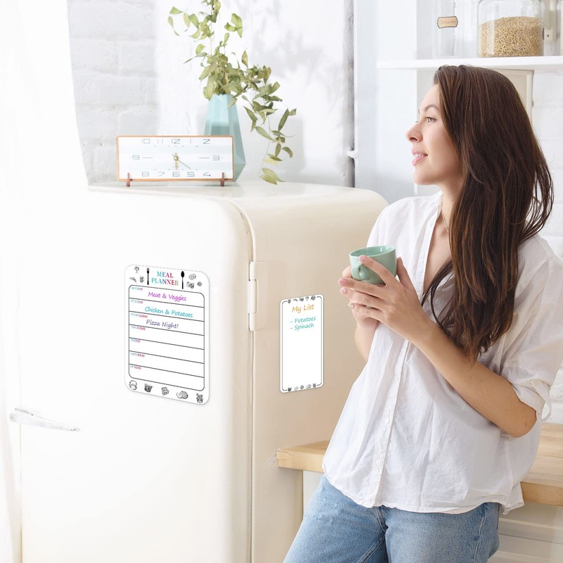 Dacitiery Magnetic Weekly Planner, 2 Pack A4 Weekly Planner Whiteboard,