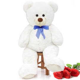 MorisMos Giant Teddy Bear Stuffed Animal 3ft-36 inch Big Teddy Bear Gifts for Girlfriend Boyfriend Wife Mom Fiancée Gift,Large White Bear for Baby Shower Birthday Christmas Decor,White