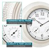 La Crosse Technology 433-29917-INT 21" Indoor/Outdoor Atomic Analog White-Washed Hammered