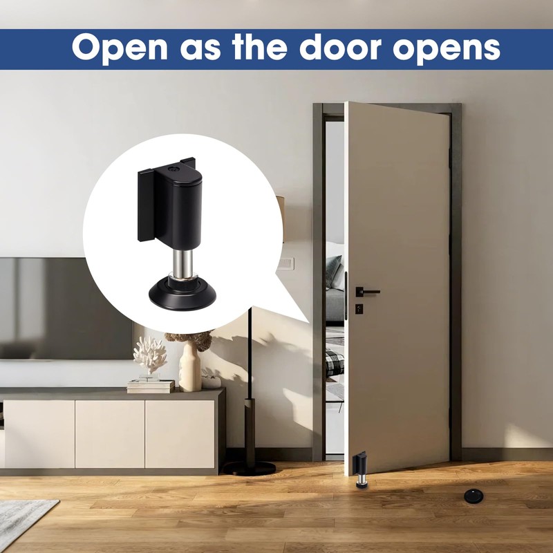 6 Pack Magnetic Door Stoppers, No Drill Invisible Doorstops for