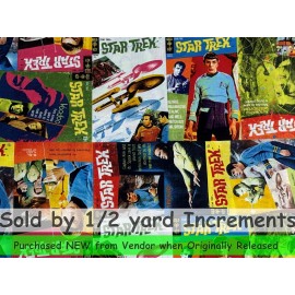 Star Trek Fabric By 1/2 Yard Increments - Rare Cranston Cotton Retro Comic