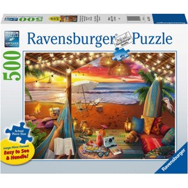 Ravensburger Cozy Cabana Puzzle - Tranquil 500-Piece Jigsaw | Unique Softclick Technology | Large Format | FSC-Certified Materials | Ideal Family Fun Activity