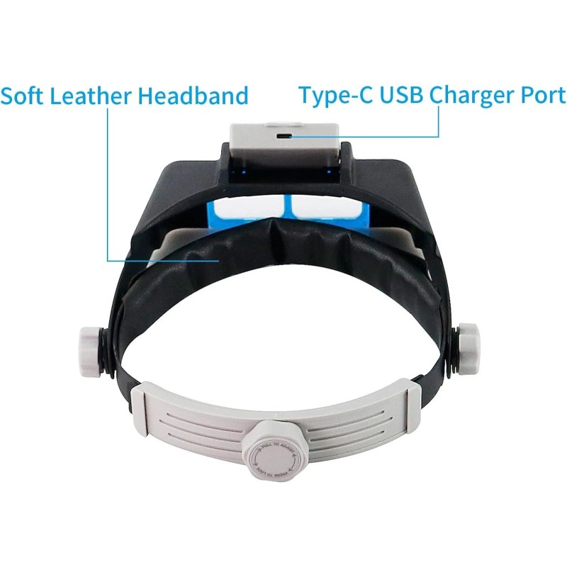Beileshi Rechargeable Head-Mounted 1.5x-3.5x - Optical Glass & Led Light