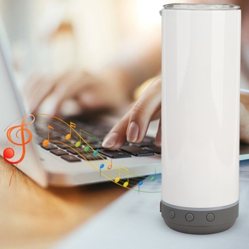 Sublimation Tumblers 20oz Straight Detachable Bluetooth Speaker Tumblers Portable Insulated
