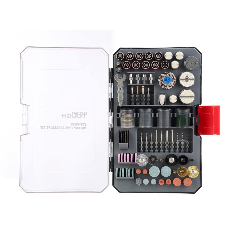 HYPER TOUGH 208-PC ROTARY TOOL ACCESSORIES KIT Polishing Sanding Grinding
