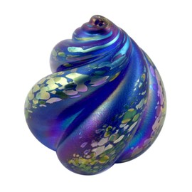 American Made Nautical Swirl Blown Glass Paperweight Sculpture (cobalt blue)