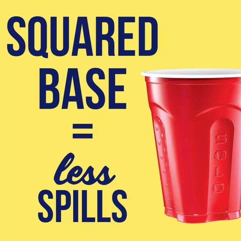 SOLO Red Squared Plastic Party Cups 18oz 200 Count