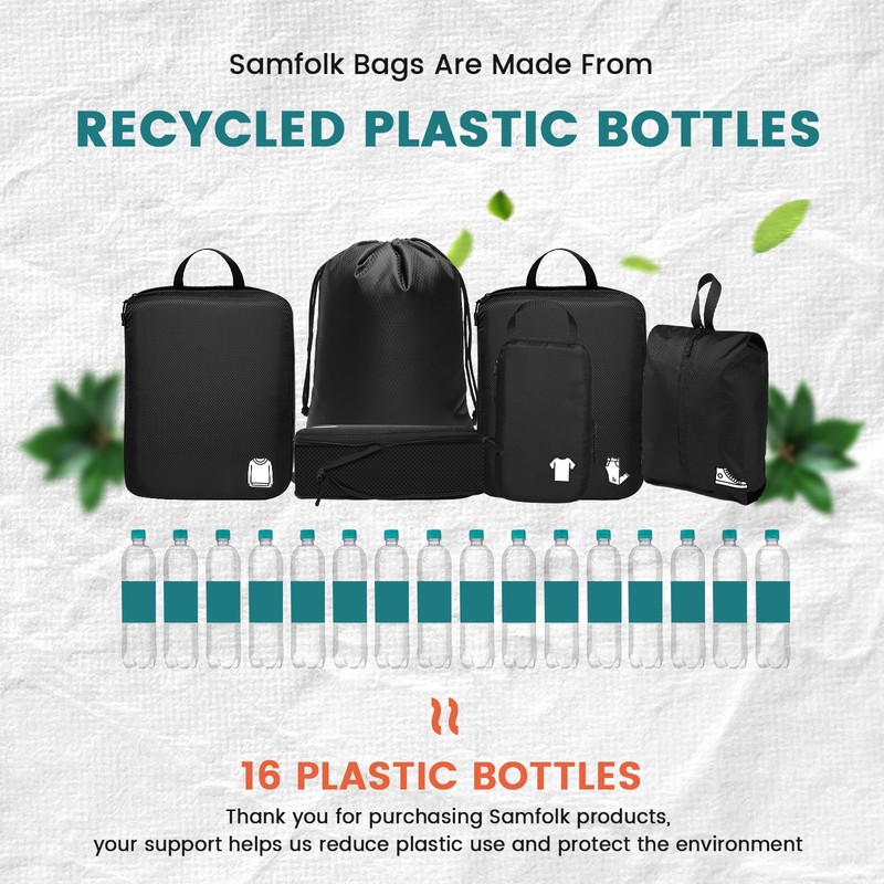 Compression Packing Cubes for Backpack 6 Black