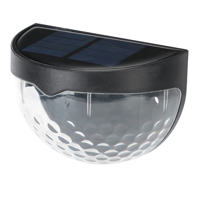 4Pcs Outdoor Waterproof Semicircle 6LED Solar Power Wall Lamp Black