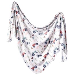 Large Premium Knit Baby Swaddle Receiving Blanket"Jo" by Copper Pearl