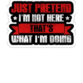 eden tee Just Pretend I'm Not Here - That's What I'm Doing- 4x3 Vinyl Stickers, Laptop Decal, Water Bottle Sticker (Set of 3)