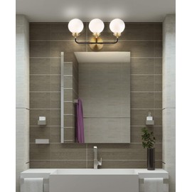 JONATHAN Y JYL9058B Caleb 3-Light 22" Brass Wall Sconce Contemporary Reversible for Bedroom Livingroom Bathroom Hallway, Brass Gold/Frosted