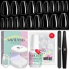 Saviland Nail Tips Kit 500pcs Nail Tips Glue Gel Kit
