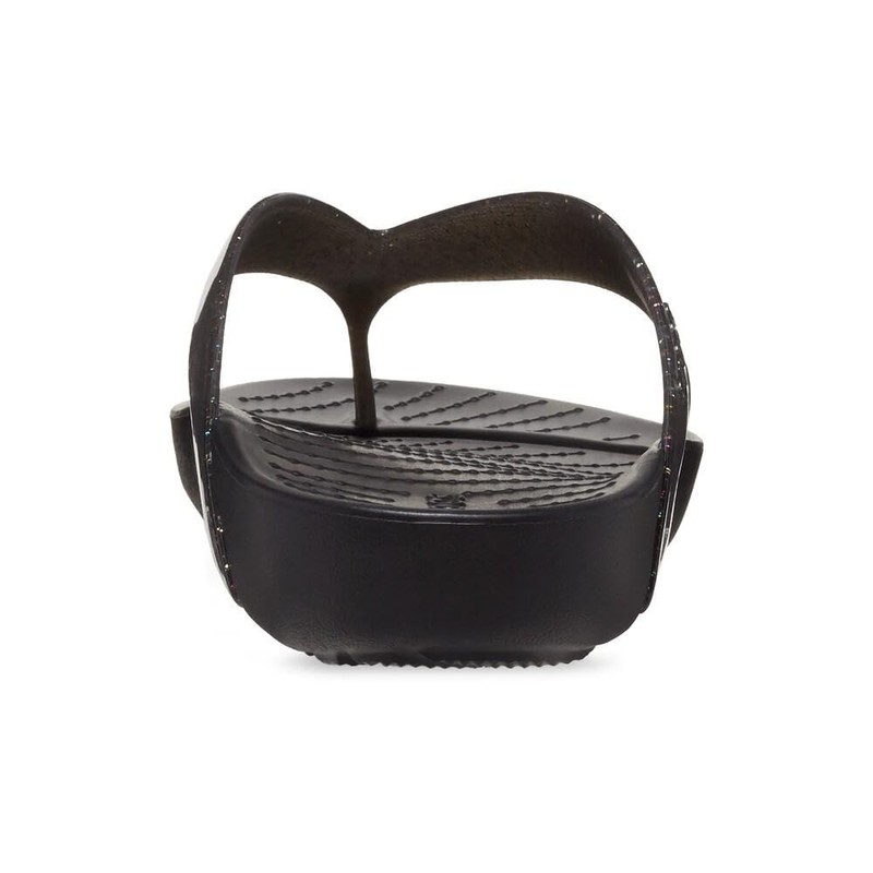 Crocs Splash Glossy Flip Flops, Black, 5 UK