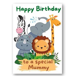 Second Ave Mummy Children's Kids Safari Birthday Card For Her Greetings Card