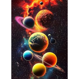 Lxmsja Planets Solar System Acrylic Full Drill Diamond Art Kits for Adults 12x16 inch