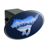 GRAPHICS & MORE Wolf Silhouette Running Snow Scenery Oval Tow