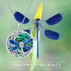 Twoowl Dragonfly Pendant Necklace 925 Sterling Silver Celtic Moon Necklace