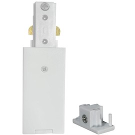 Bravsekai H Track Lighting Live End Cord Kit, 1PCS 4.9FT Track Live End Connector with Cord Plug for H Type Single Circuit 3-Wire-1 Track Lighting System, White