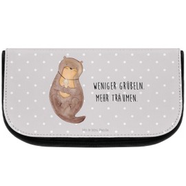 Mr. & Mrs. Panda Cosmetic Bag Otter Shell Gift Toiletry Bag Cute Makeup Bag Locket Otter Sea Otter Dream, neutral, Hand Drawn