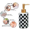 Checkered Ceramic Soap Dispenser White and Black,Liquid Lotion Dish Hand