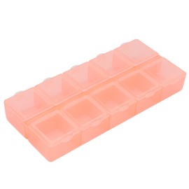 Bead Containers, 10 Compartments Durable Wear Resistant Portable Transparent Multifunctional Plastic Jewelry Organizer (Orange)