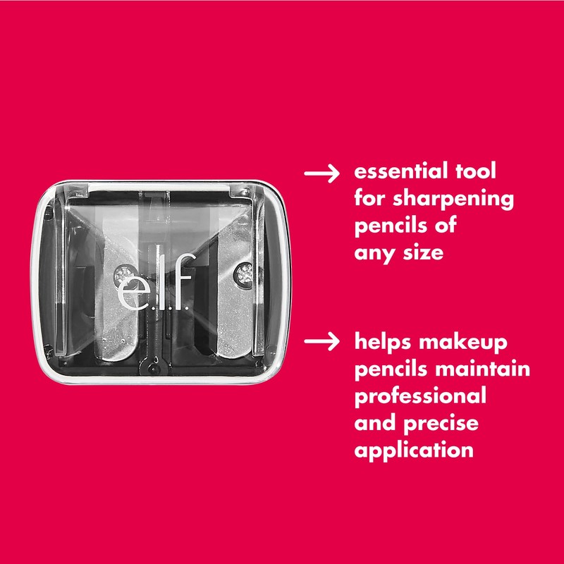 e.l.f. e.l.f. Dual-Pencil Sharpener, 2 Hole Sizes for Eyeliner &