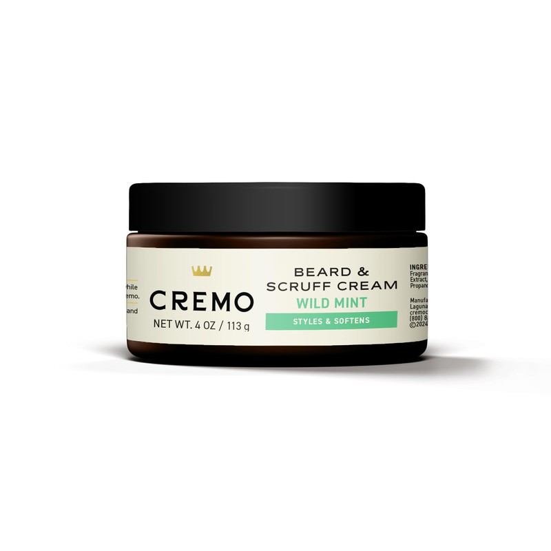 Cremo Beard & Scruff Cream, Wild Mint, 4 Ounce (Pack