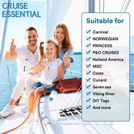 ROADPLUM 4 Pack Cruise Lanyards Set for Ship Cards, with Retractable Badge Reel Waterproof Luggage Tag Holders Id Card Holders, Sea-Themes Pattern for All Cruises Ticket Key Cards Luggage Tag