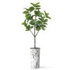 Artificial Tree in Abstract Ink Planter, Fake Magnolia Tree for