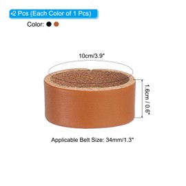 PATIKIL Leather Loop Keeper, 2 Pcs Leather Loops Belt Keeper Loops Retainer Straps Replacement for 1.3 Inch Wide Belts/Straps, Black/Earthy Yellow