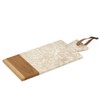 Rectangular Chopping Board 35cm Marble Beige and Teak Wood -