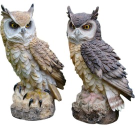 Garden Ornament Owl Figurine,Creative Owl Resin Garden Figurine Ornament Owl Sculpture Statue Indoor Outdoor Home Garden Decoration Yard Lawn Decoration Gift