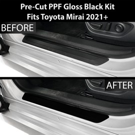 BOGAR TECH DESIGNS Precut Made for Toyota Mirai 2021+ Door Sill Anti-Scratch Resistant Paint Protection PPF Film Kit Cover, Piano Gloss Black