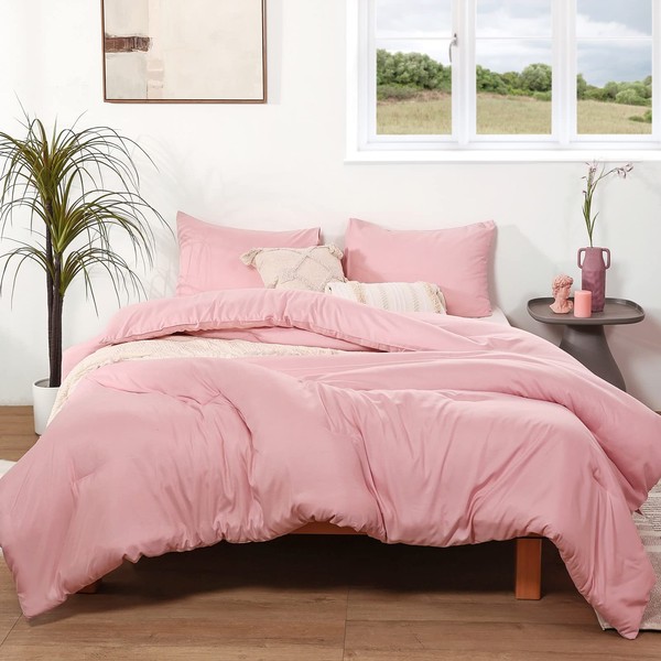 ROSGONIA ROSGONIA Pink Comforter Set Queen,3pcs (1 Boho Pink Comforter