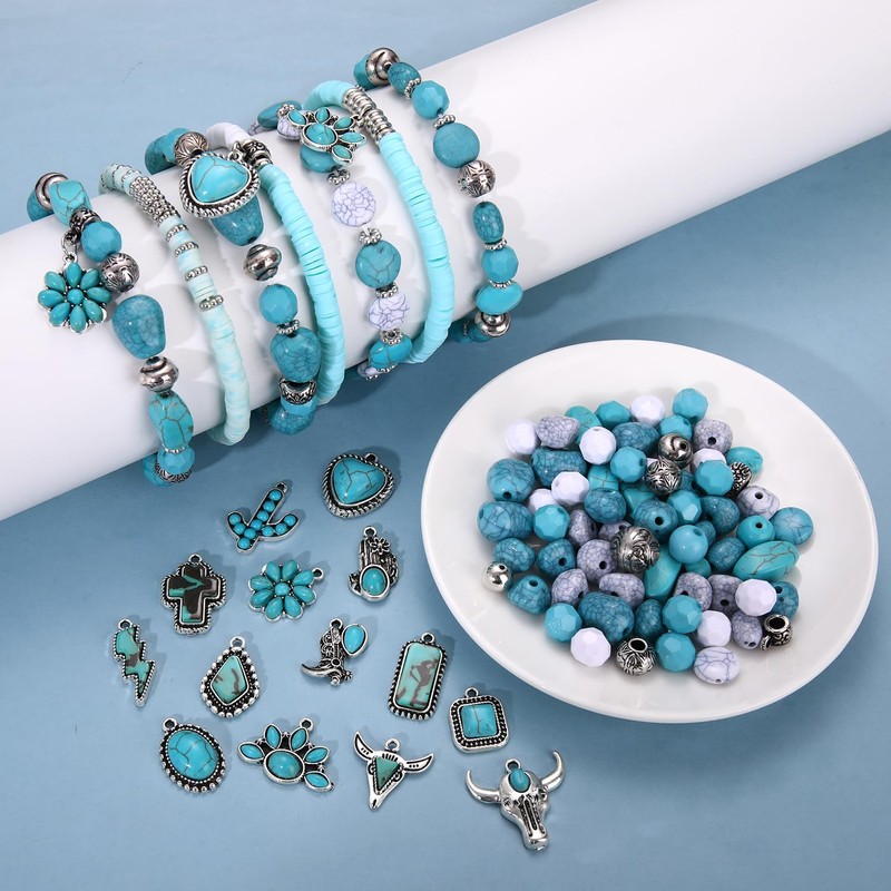 1800PCS+ Western Beads Charms for Jewelry Making Turquoise Clay Heishi