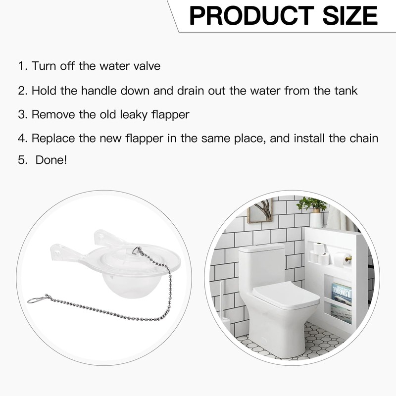 for Gerber 99-827 3 Inch Transparent Toilet Flapper with Strong