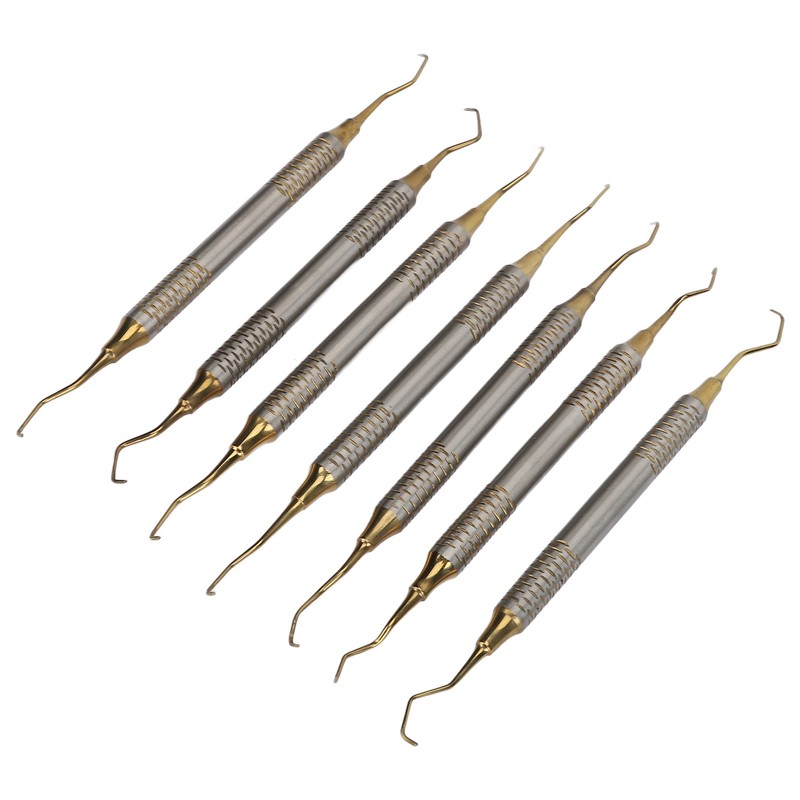 7 Pieces Teeth Plaque Remover Kit Multiple Shapes Metal Cleaning