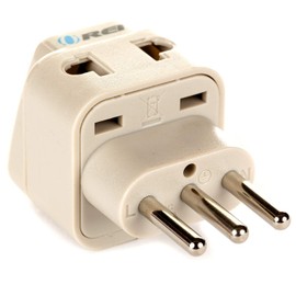 OREI USA to Italy, Libya, Chile & More (Type L) Travel Adapter Plug - 2 in 1 - CE Certified - RoHS Compliant - 4-Pack (DB-12A-4PK)