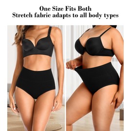 OPIBOO High Waisted Underwear for Women Elastic Pregnancy Postpartum Full Coverage Plus Size Panties Tummy Control Stretch Comfortable Briefs Packs