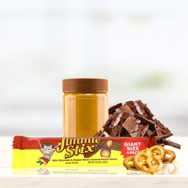 Boyer’s Jimmy Stix, Chocolate and Peanut Butter Covered Pretzel Sticks with Swirl Sticker, Sweet and Salty Snacks, 4 per Sleeve, 3.6 Ounces, (Pack of 3)