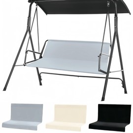 Porch Patio Swing Seat Cover Replacement, 680D Thickened Waterproof Oxford Swing Replacement Fabric for Outdoor Garden 2/3 Seater Chair 58.2x19.7x19.7 inch(Gray)