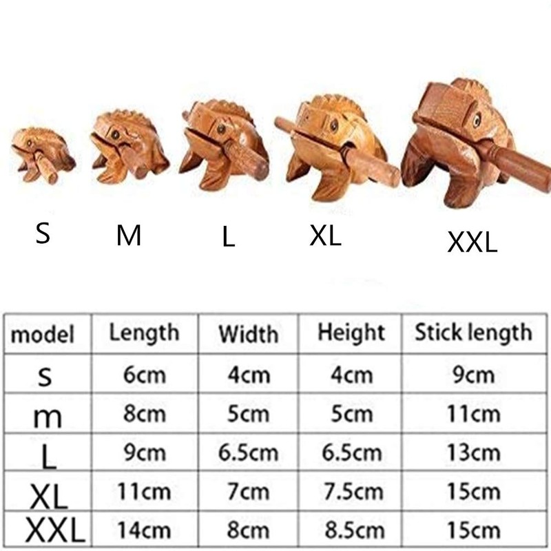 Kingsie Frog Wooden Luck Guitar Percussion Instrument Sound Frog Thai