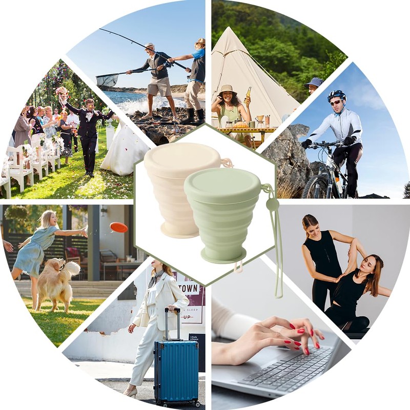 Foldable Cup, Pack of 2 Foldable Cups, Foldable Cups with