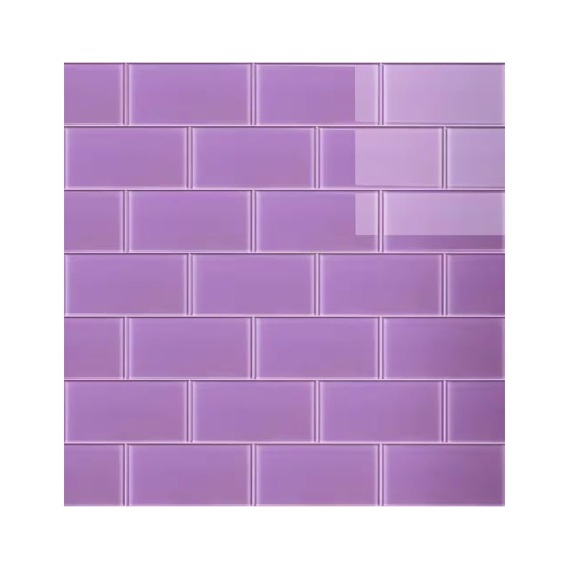 Tenedos Purple Rain 3x6 Glass Subway Wall Tile for Kitchen