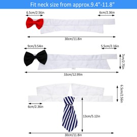 4 Pieces Pet Bow Tie Adjustable Pet Neck Tie Costume Formal Dog Collar for Small Dogs and Cats Puppy Grooming Ties Party Accessories (S, Black, Red, Red White, Blue White)