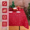 Tegeme Christmas Snowflake Tablecloth Metallic Jacquard Rectangle Tablecloth Polyester Fabric